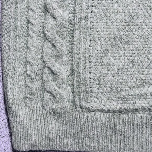 Madewell Cable Knit Sweater Alpaca Wool Womens Medium Green Boxy Preppy NEW - Picture 4 of 4